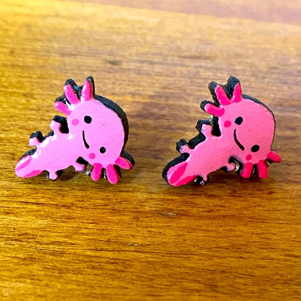 (3 for $15) Cute handmade axolotl earrings